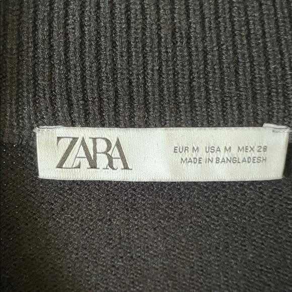 Zara|Black and Cream Striped Zip Turtleneck Sweater|Medium|EUC - Picture 7 of 8